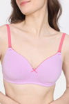 Zivame Beautiful Basics Padded Non Wired 3/4th Coverage Backless Bra - Violet Tulle — thumbnail 5